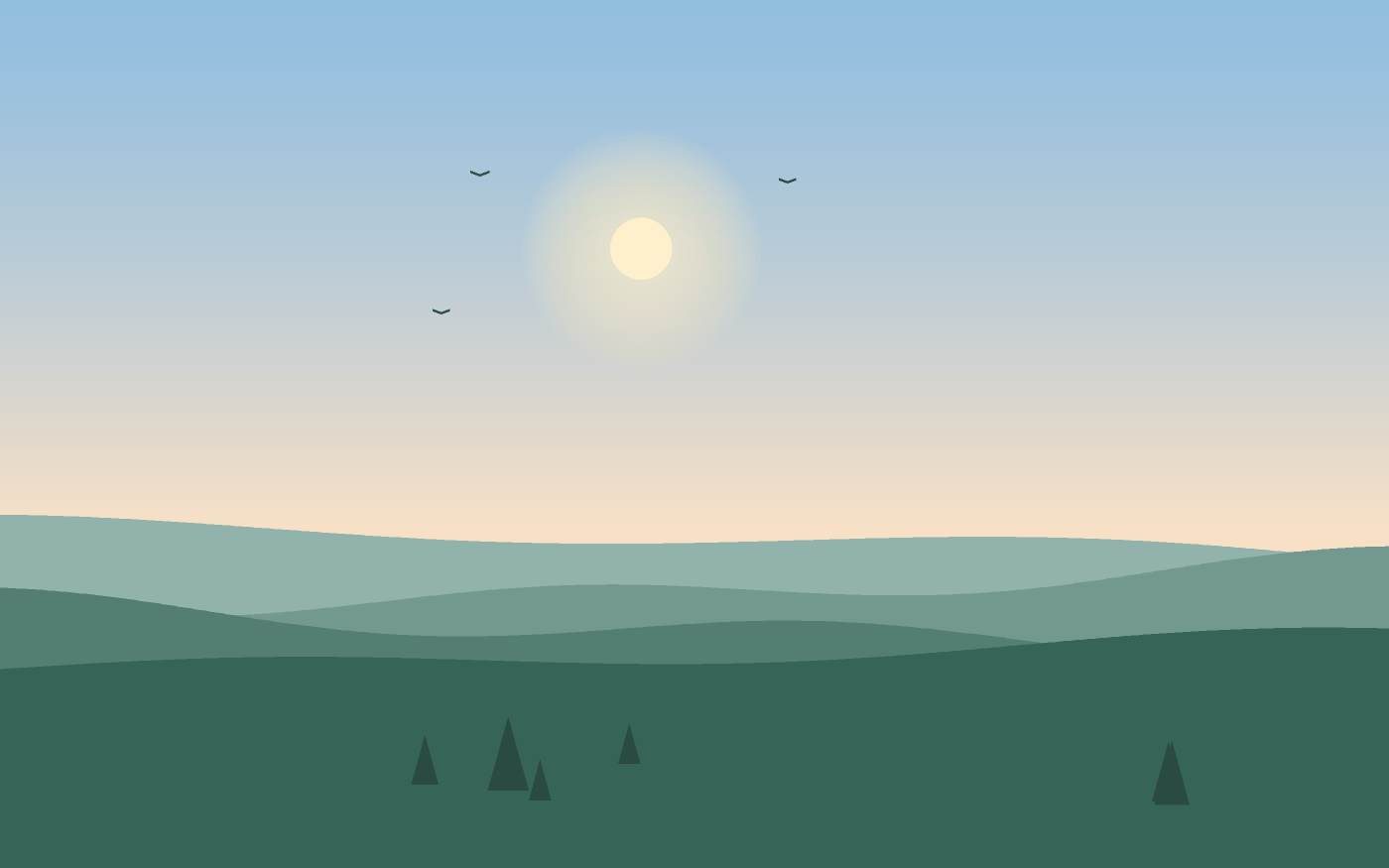 Ilustração de uma paisagem