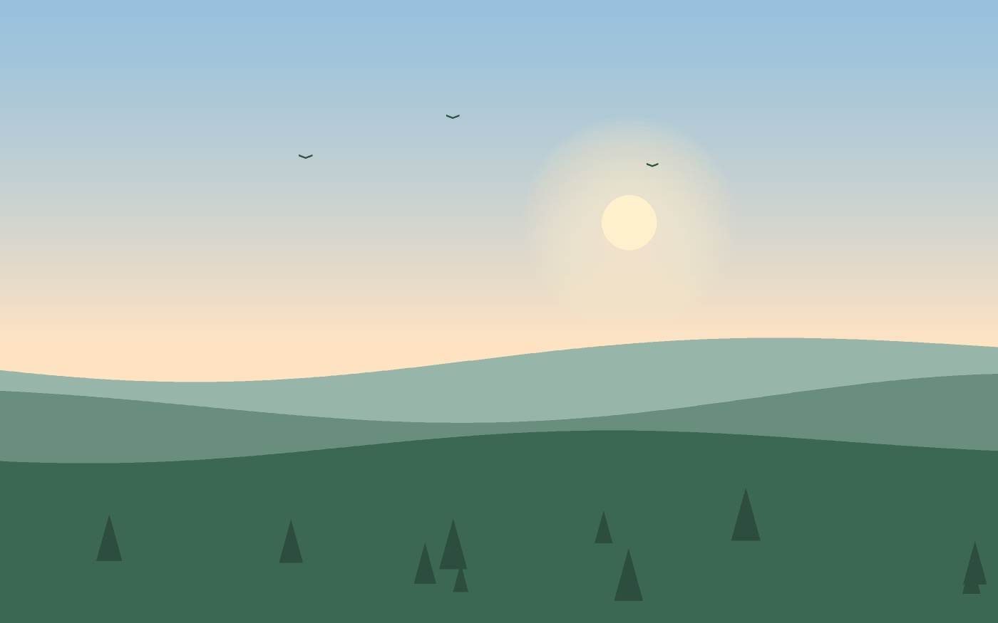 Ilustração de uma paisagem